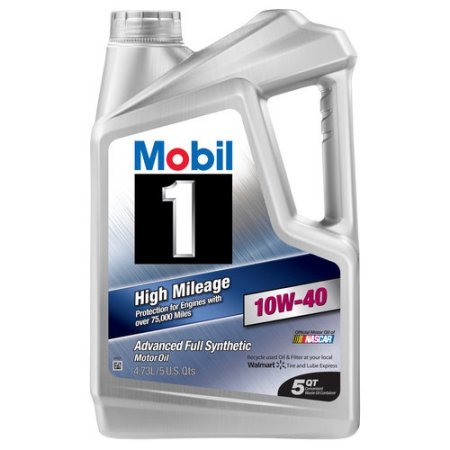 Mobil 1 High Mileage 10W-40 10Qt分 Mobil 10W-40 High Mileage Full Synthetic Motor Oil for Car, Truck